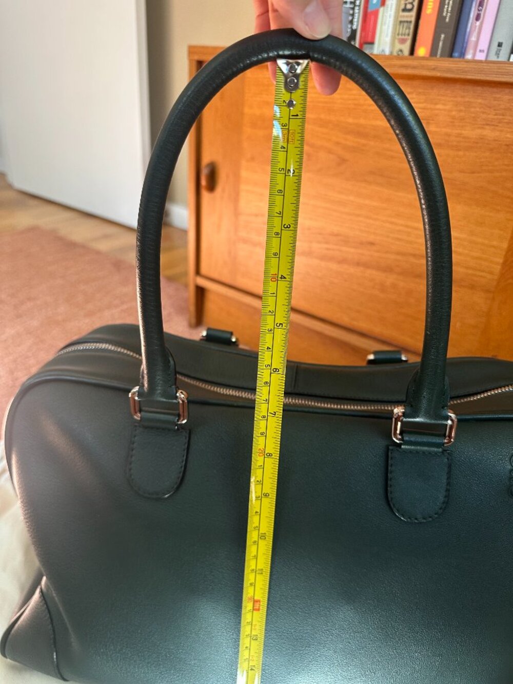 LOEWE Leather Boston / Weekender Travel Bag – Forest Green (RARE) with Dust Bag - Picture 13 of 14